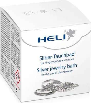 Produktbild von Heli Silber Schmuckbad mit Ausgusskorb und Reinigungstuch Juwelierverpackung