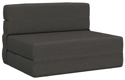 Image de Canapé-lit pliant vidaXL, gris foncé, 70 x 72 x 60 cm, tissu