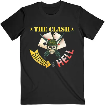 Image de The Clash | T-shirt officiel du groupe | Straight To Hell Single, Large, Black