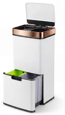 Produktbild von FANTASK 72L elektrischer Mülleimer 4 Fächer, Mülltrennsysteme mit Sensor 2 x 11L