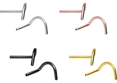 Produktbild von Nasenpiercing, Nasenstecker Titan Nasenstecker Spirale mit Push Fit ohne Kugel