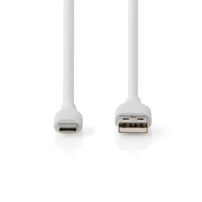 Immagine prodotto di Cavo USB Nedis - USB 2.0 - USB-A maschio - USB-C maschio - 15 W - 480 Mbps - Nichelato - 1,50 m - Rotondo - Silicone - Bianco - Scatola