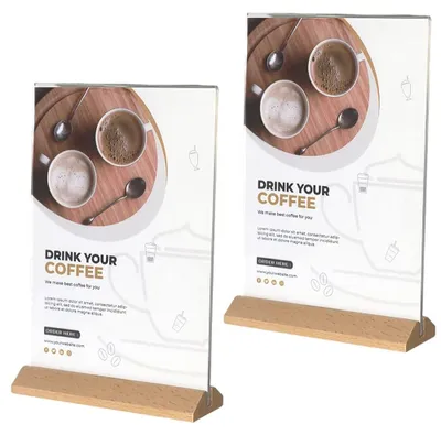 Image de Lot de 2 supports de table format A5 pour menus et affiches