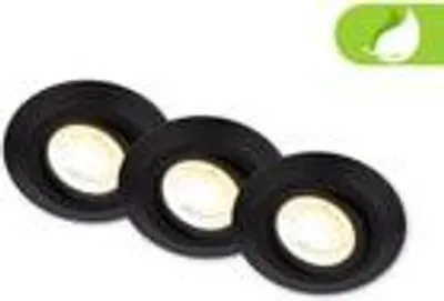 Produktbild von 3er Set LED Einbaustrahler 230V CCT Dimmbar Ra90 Schwenkbar 9cm Schwarz