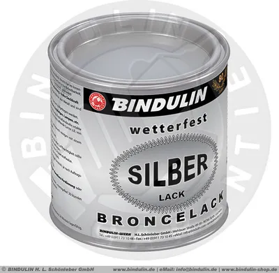 Produktbild von 250 ml Silberlack wetterfest Farbe: silber wetterfest & farbtonstabil Lack silber inkl. Pinsel