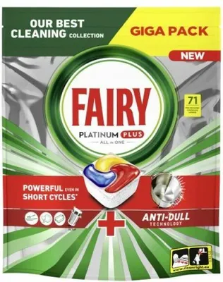 Produktbild von Multipack 3x Fairy Spülmaschinen Tabs Platinum Plus Anti-Dull Anti-Schleier Zitrone - 71 Stück