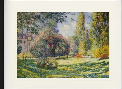Produktbild von Claude Monet Gerahmtes Bild Mit Edlem Passepartout | Wand-Bilder | Im Bilderrahmen - Der Monceau-Park, 1876 (60 x 80 cm)