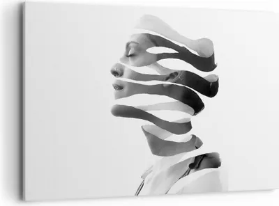 Produktbild von Bild auf Leinwand - Leinwandbild - Einteilig - Frau Surrealismus Monochrom - 120x80cm - Wand Bild - Wanddeko - Wandbilder - Leinwanddruck - Bilder - Wanddekoration - Leinwand bilder - AA120x80-4430