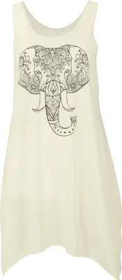 Produktbild von Minikleid mit Ethnodruck - Creme / Elefant, Damen, Weiß, Polyester, Kleider