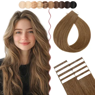 Imagen del producto de Extensiones de cabello autoadhesivas - 35 cm. Ligeras. Paquete de 10