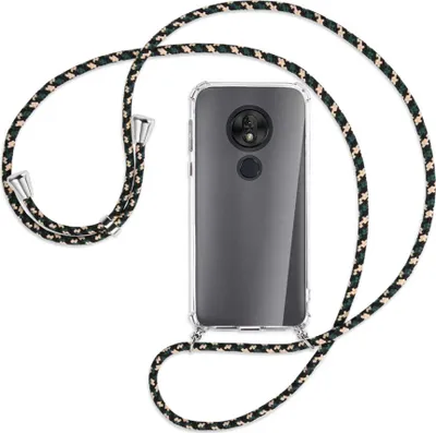 Produktbild von Handykette Backcover-Schutzhülle mit Band (Metall silberfarben) für Motorola Moto G7 Play - camouflage