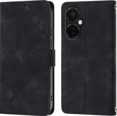 Produktbild von Hülle für OnePlus Nord CE 3 Prägung Flip Leder Brieftasche Schutzhülle mit Ständer Schwarz