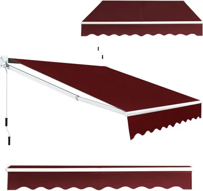Produktbild von GOPLUS 245x200cm Gelenkarmmarkise, Klemmmarkise, Terrassenmarkise Balkonmarkise Sonnenschutz mit Handkurbel, Balkon