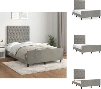 Obrázek produktu pro vidaXL Postel s čelem světle šedá 120x200 cm samet - Postele a válendy
