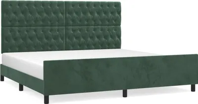 Obrázek produktu pro vidaXL Rám postele bez matrace tmavě zelený 200x200 cm sametový