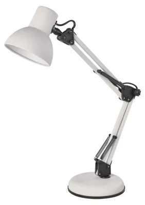 Stolní lampa LUCAS na žárovku E27, bílá