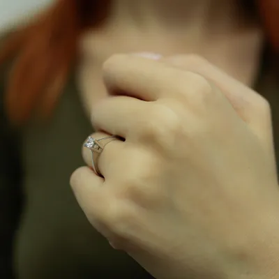 Produktbild von 0,25 Carat Diamant Solitär Antragsring 14 Karat Weißgold - 58 (18,40 mm)