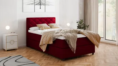 Produktbild von BOXSPRINGBETT Diamaro 120x200 cm mit Bettkasten und Topper - Rot