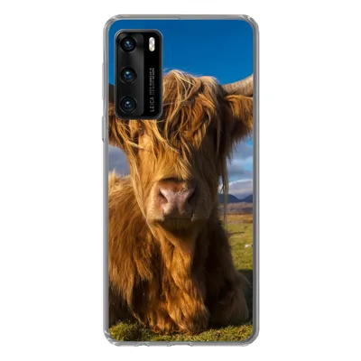Produktbild von MuchoWow® Handyhülle Schutzhülle Hülle für Huawei P40 Schottische Highlander - Tiere - Gras Silikon Softcase Handy Hülle - Handytasche