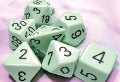 Produktbild von Chessex - Opaque - 7-Die Set - Pastel Green/Black