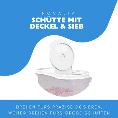 Obrázok produktu pre Novaliv plechovky na sypané potraviny 2er SET plechovka na sypané potraviny 2,4 l - Rozmery (DxŠxV): 22 x 21 x 8,5 cm - plechovka s vekom 2l na müsli múku cukor plechovky kuchynský organizér box na potraviny boxy na prípravu jedla