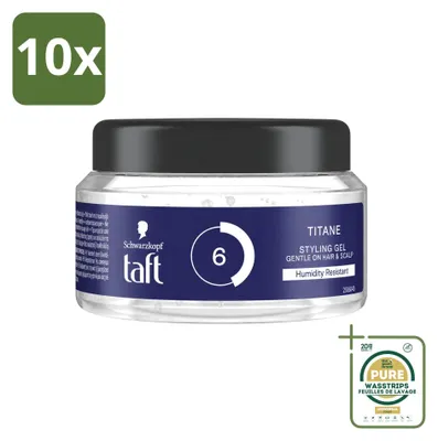 Obrázok produktu pre 10 kusov Taft Men Power Gel Titane Hold 6 – Silná fixácia – 250 ml – Balenie