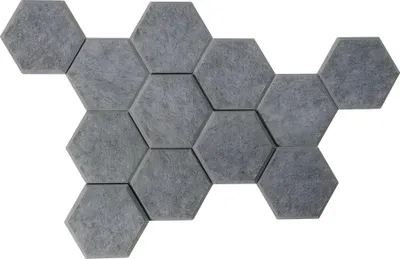 Image de Nid d'abeilles acoustique AWB15/5, aspect feutre, gris chiné, lot de 12