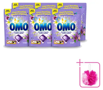 Produktbild von 6 x Omo Wascapsules Lavendel & Eucalyptus für Buntwäsche - Sparpackung - 6 Stücke