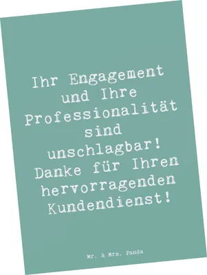 Produktbild von Mr. & Mrs. Panda Postkarte Spruch Kundendienstmitarbeiter Held - Meeresbrise - Geschenk, Danke sagen, Fotokarte, Ansichtskarte, Grußkarte, unermüdliches Engagement