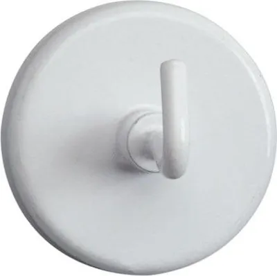 Image de MAUL Aimant rond 5 pièces 6 kg Acier Métal Ferrite avec crochet Ø 3,6 x 3,6 cm blanc