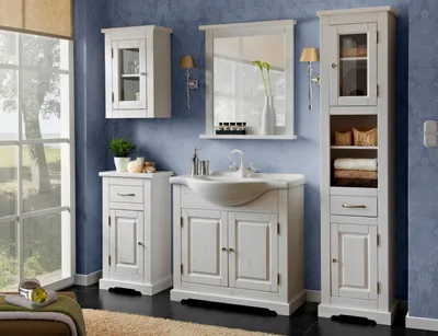 Produktbild von Badezimmer Badmöbel Set Badmöbelset Waschbecken 5tlg. Zimmer Design Badmöbelsets
