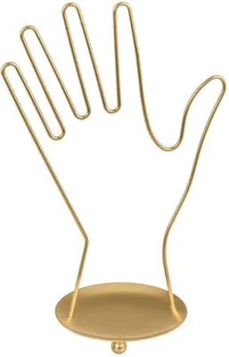 Obrázek produktu pro Zlatý stojan na šperky s přihrádkou na prsteny, 27 cm, na řetízky, náramky a hodinky