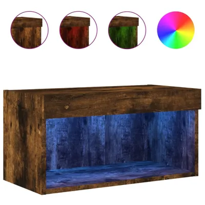 Zdjęcie produktu dla Szafka pod TV, z LED, kolor przydymiony dąb, 60x30x30 cm