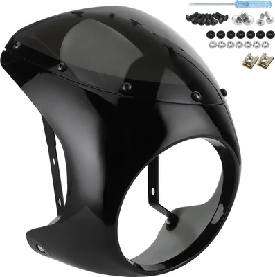 Zdjęcie produktu dla 7-calowa owiewka uniwersalna do motocykli (czarna błyszcząca soczewka)