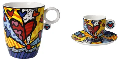 Produktbild von 2er Set Espressotasse & Kaffeebecher Romero Britto Pop Art A NEW DAY Goebel