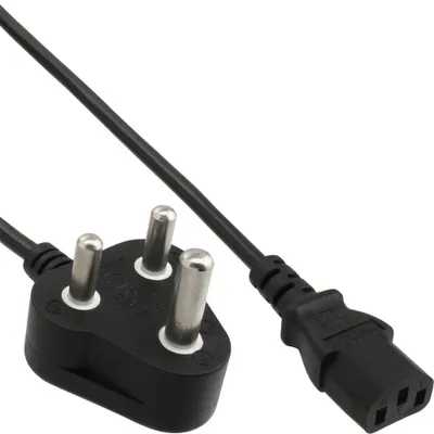 Produktbild von InLine Netzkabel, Netzst. Südafrika 10A Typ M auf Kaltgerätestecker C13, 1,8m, 1,8 m, Netzstecker Typ M, IEC C13, 10 A