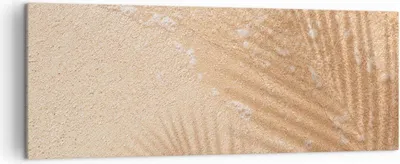 Produktbild von Bild auf Leinwand - Leinwandbild - Einteilig - Sand Schatten Blätter - 140x50cm - Wand Bild - Wanddeko - Wandbilder - Leinwanddruck - Bilder - Wanddekoration - Leinwand bilder - AB140x50-4580