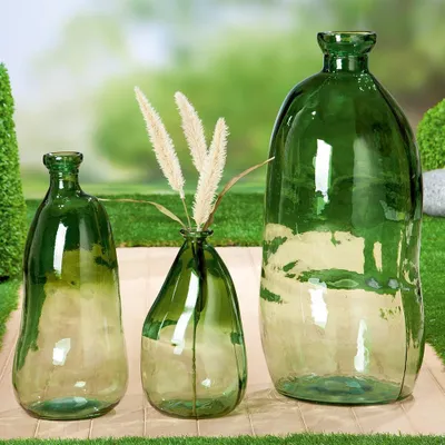 Produktbild von Gilde Vase, Kreta, Glas, grün, VE 1, D. 21 cm Höhe: 36.00 cm Durchmesser: 21.00 cm 50089