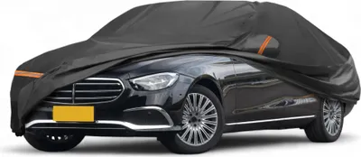 Produktbild von Autoabdeckung fš¹r Mercedes-Benz E-Klasse 2016-2023 PEVA Spunlace Baumwolle Outdoor Voll Autoabdeckung Alle Wetter Wasserdicht mit Passagiertš¹r Rei?verschluss Schwarz