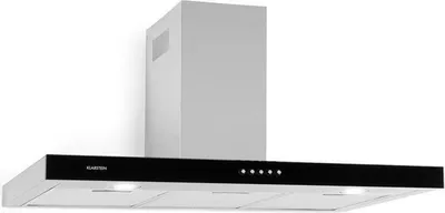 Produktbild von Klarstein Darya, nástenný digestor, EEK A, 90 cm, 310 m³/h odsávaného vzduchu, 2 hliníkové tukové filtre, 66 dB, ušľachtilá oceľ, čierne akrylátové sklo, možnosť recirkulácie, strieborný