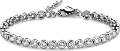 Produktbild von New bling 9NB-0628-R Silberarmband – Damen – Tennisarmband – Zirkonia – In Schatulle – 5 mm – Rhodium – 15,5 + 3 cm – Silber