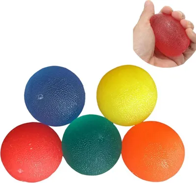 Produktbild von 5 Stück Handgriffbälle aus TPR, Krafttrainingsbälle zur Stressbewältigung für Erwachsene und Kinder, Kraft- und Handübungsbälle