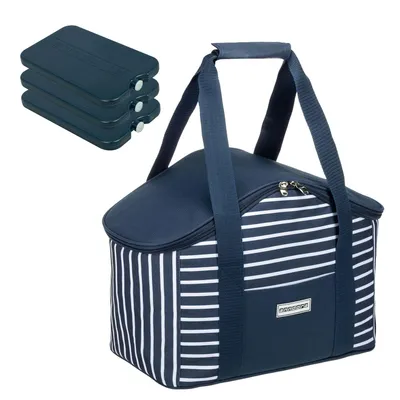 Produktbild von Kühltasche mit Tragegriff navy + 3 Kühlakkus - Blau