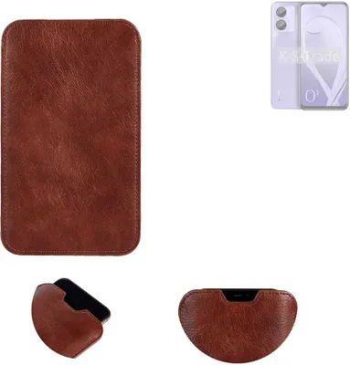 Produktbild von K-S-Trade Schutzhülle Handyhülle kompatibel mit Lava O1 Handytasche Kunstleder Sleeve in braun