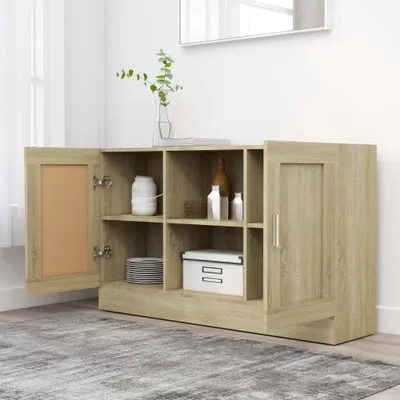 Produktbild von (Design 2026） Sideboard Sonoma-Eiche 120x30,5x70cm Holzwerkstoff - HOMMIE 905653 - Kommoden