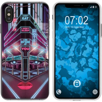 Produktbild von PhoneNatic Case kompatibel mit Apple iPhone Xs Max Silikon-Hülle Retro Wave Cyberpunk.02 M5