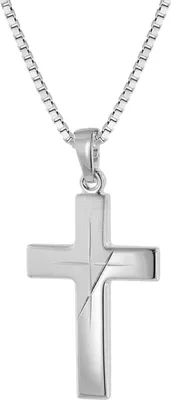 trendor 63607 Silber Herren-Halskette mit Kreuz-Anhänger 1