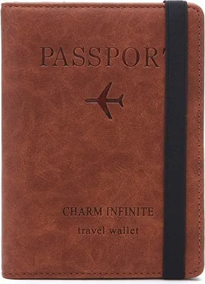Produktbild von Faux Leder RFID Business Passport Air Ticket Bank ID -Kartenhalter Cover Hülle-Kaffee
