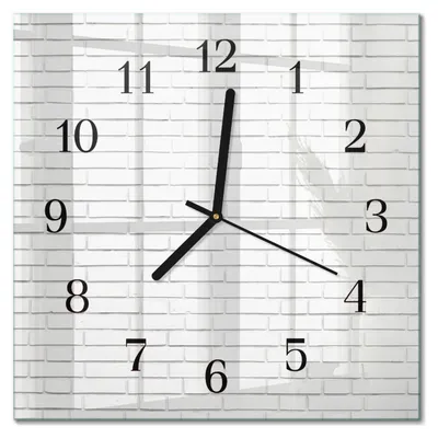 Produktbild von Tulup Glasuhr Wanduhr Küchenuhr Echt-Glas 30x30 cm Modern Dekorativ Geräuschlos Schwarzen Zeigern - Ziegelmauer