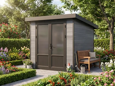 Produktbild von WPC Gartenhaus 2x2 mit Pultdach – Modell Style DeLuxe 4,0 m²